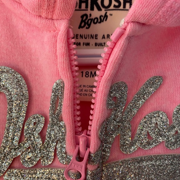 Oshkosh pink sparkly hoodie size 18M - Picture 3 of 3